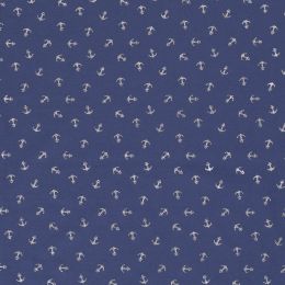 Cotton Rich Jersey Fabric | Foil - Anchors Indigo