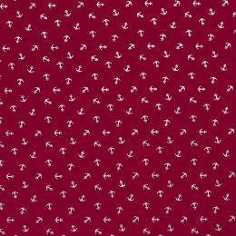 Cotton Rich Jersey Fabric | Foil - Anchors Bordeaux