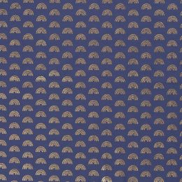 Cotton Rich Jersey Fabric | Foil - Rainbows Indigo