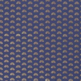 Cotton Rich Jersey Fabric | Foil - Rainbows Indigo