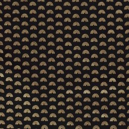 Cotton Rich Jersey Fabric | Foil - Rainbows Black