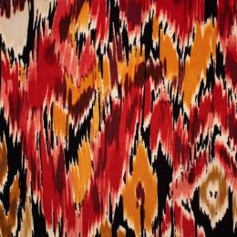 Viscose Twill Fabric | Ikat Red