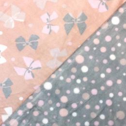 Double Sided Supersoft Fleece | Bow & Dots Peach