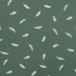 Stitch It Classic Jersey Fabric | Feathers Dusty Green