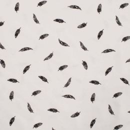 Stitch It Classic Jersey Fabric | Feathers Ecru Black