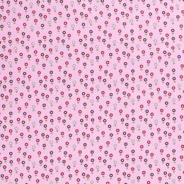 Cotton Print Fabric | Flower Path Candy Pink