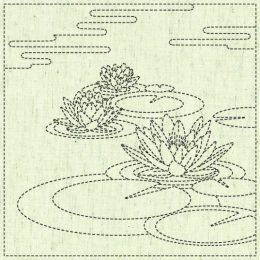 Sashiko Panel | Water Lily