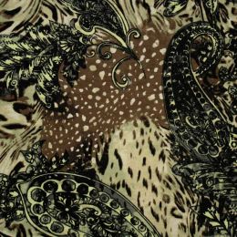 Viscose Jersey Fabric | Paisley Brown