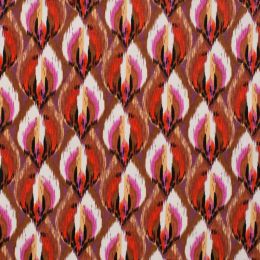 Cotton Sateen Print Fabric | Ikat Caramel