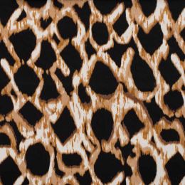 Cotton Sateen Print Fabric | Shapes Caramel