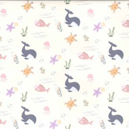 PU Printed Waterproof Raincoat Fabric | Sea Bed