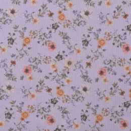 Rib Florida Digital Print Jersey Fabric | Small Flowers Lilac
