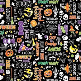 Chills & Thrills Fabric | Monster Mash Black