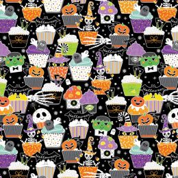 Chills & Thrills Fabric | Halloween Treats Black
