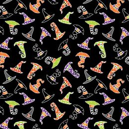 Chills & Thrills Fabric | Hocus Pocus Hats Black