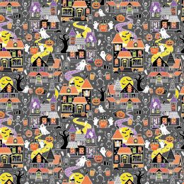 Chills & Thrills Fabric | Trick Or Treat Grey