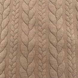 Cable Knit Jersey Fabric | Tan