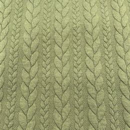 Cable Knit Jersey Fabric | Olive