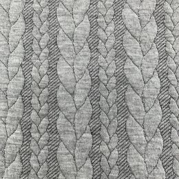 Cable Knit Jersey Fabric | Light Grey