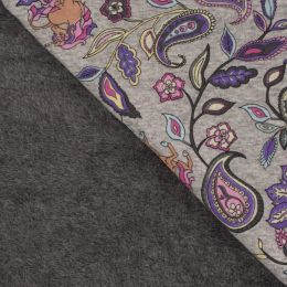 Luxury Sweatshirt Fabric | Paisley Grey