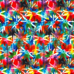Activewear Jersey Fabric | Digital Print - Stars Red Burst