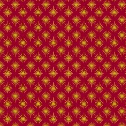 Away In A Manger Lewis & Irene Fabric | Gold Metallic Star Red