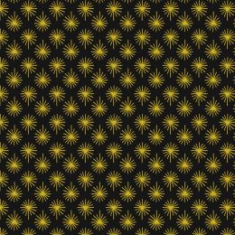 Away In A Manger Lewis & Irene Fabric | Gold Metallic Star Black