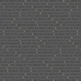 Away In A Manger Lewis & Irene Fabric | Away In A Manger Grey Gold Metallic