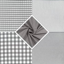 Berkshire Yarn Dyed Cotton Fabric | Fat Quarter Bundle Grey