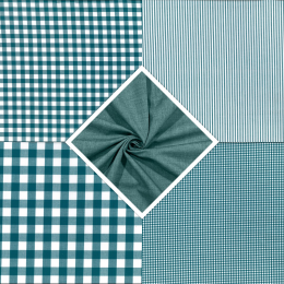 Berkshire Yarn Dyed Cotton Fabric | Fat Quarter Bundle Teal