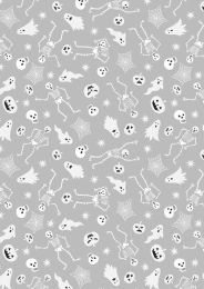 Witchy Woods Lewis & Irene Fabric | Spooky Friends Ghostly Grey