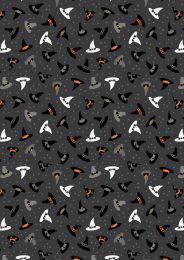 Witchy Woods Lewis & Irene Fabric | Witches Hats Dark Grey