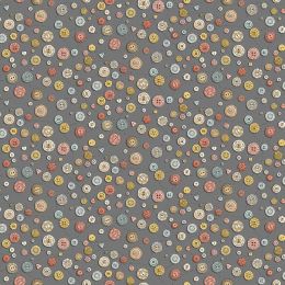 Atelier Fabric By Makower | Buttons Grey