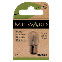 Sewing Machine Bulb, Bayonet Socket, Type A, Small | Milward Green