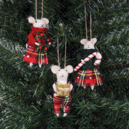 Needle Felting Kit | Mice Tartan Trio
