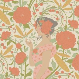 Tilda Songbird Fabric | Aubery Coral