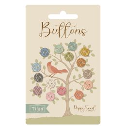 Tilda Basics Poppy Seed Fabric Buttons | 9mm