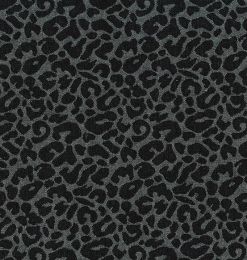 9.5oz Washed Denim Fabric | Textured Animal Print - Black