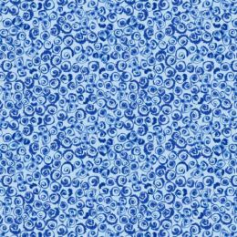 Lewis & Irene Porcelain & Seaglass Fabric by Stuart Hillard | Watery Swirls Light Blue