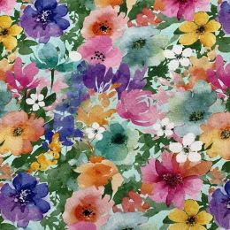 Linen, Viscose & Cotton Blend - Digital Print Fabric