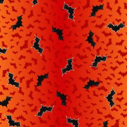 Transylvania Glow Lewis & Irene Fabric | Bat Ombre Orange (Glow)