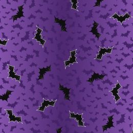 Transylvania Glow Lewis & Irene Fabric | Bat Ombre Purple (Glow)