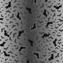 Transylvania Glow Lewis & Irene Fabric | Bat Ombre Grey To Black (Glow)