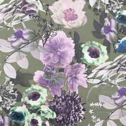 9.5oz comfort Stretch Denim Fabric | Floral Classic
