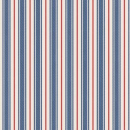 Country Comforts Flannel Lewis & Irene | Blue And Red Ticking Stripe
