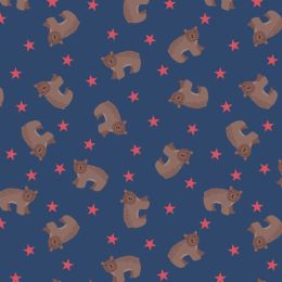 Country Comforts Flannel Lewis & Irene | Bear On Dark Blue