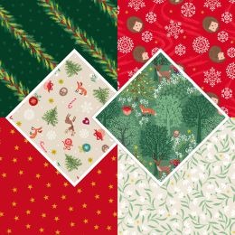 Christmas In Bluebell Wood Lewis & Irene | Fat Quarter Pack 2