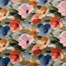 Cotton Lawn Digital Print | Watercolour Poppies