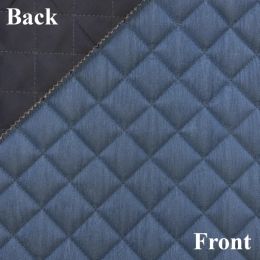 Quilted Denim Fabric | Classic Med Blue