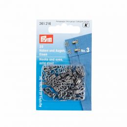 Hooks & Eyes, Steel Size 3 Lrg, Silver, 25pcs | Prym